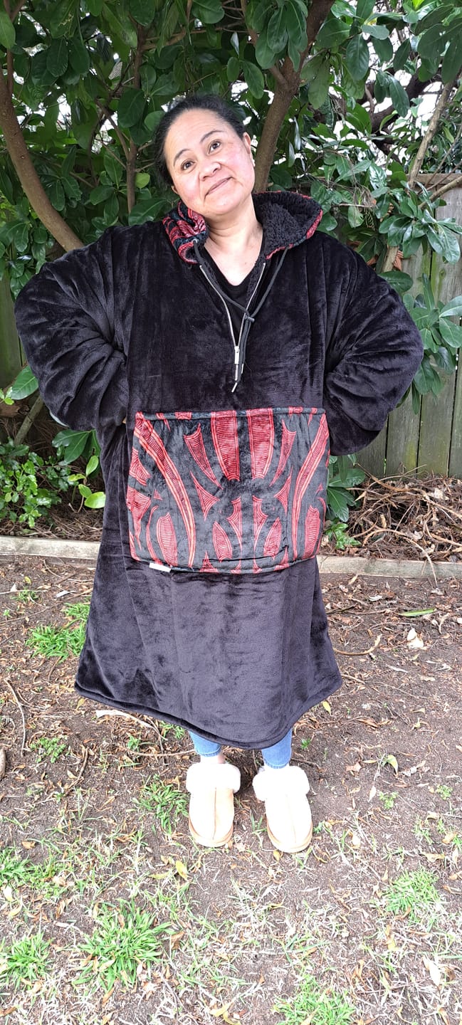 Customer photo review of EXTRA LONG ADULT BLANKET HOODIE - MANGU