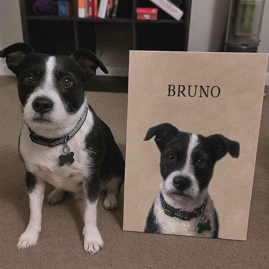 Customer photo review of Custom Pet Portrait Canvas Painting - 3 Pets