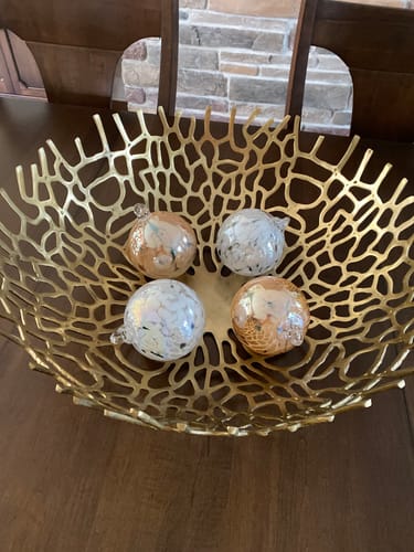 Customer photo review of Hand Blown Glass Baubles, Stone
