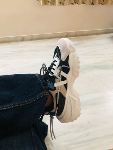 Customer photo review of Rocket Boost Nimbus High Heel Funky Designer Low Top Sneakers