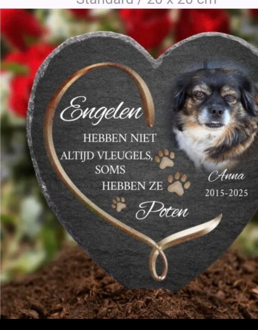 Customer photo review of Engelen hebben poten - Gepersonaliseerde leisteen hart