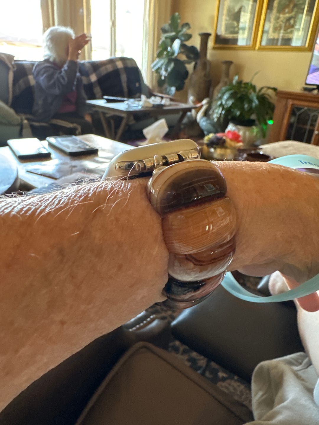 Customer photo review of Bohemian Onyx Elegance Stretch Apple Watch Strap