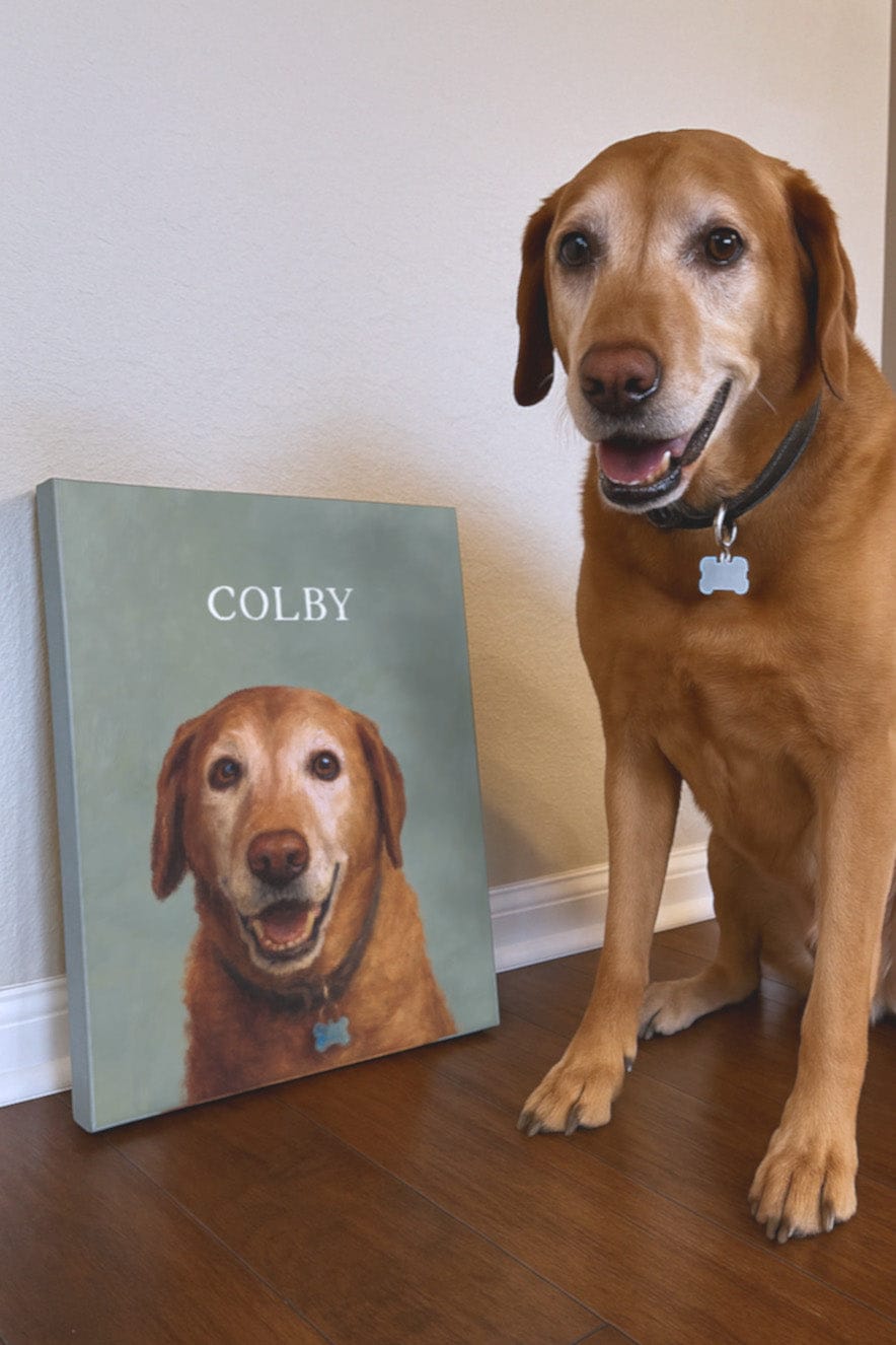 Customer photo review of Custom Pet Portrait Canvas Painting - 2 Pets