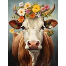 Kundenbewertung mit Foto zu Kuh mit Blumenkranz