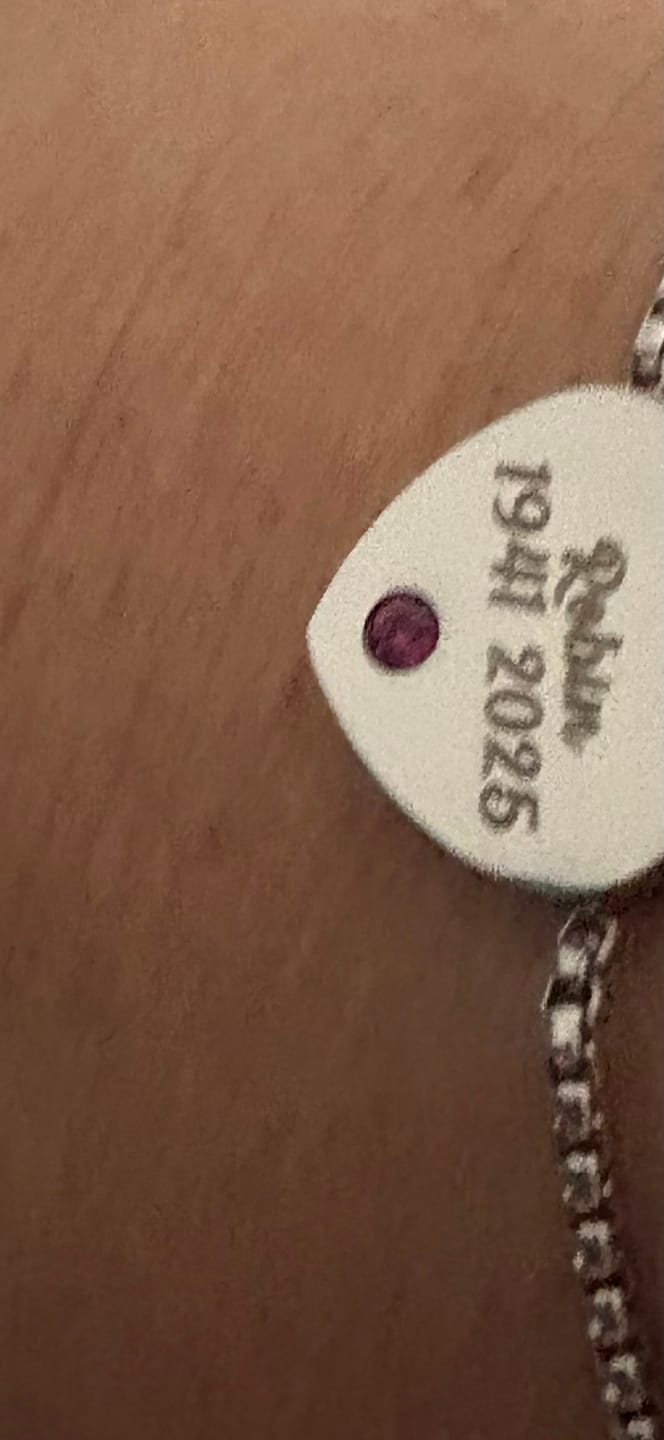 Customer photo review of Memorial Custom with Name Date Birthstone Personalized Bracelet