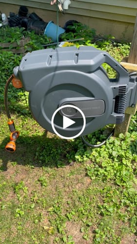 Customer video review of Retractable Garden Hose Reel-5/8 in-115ft