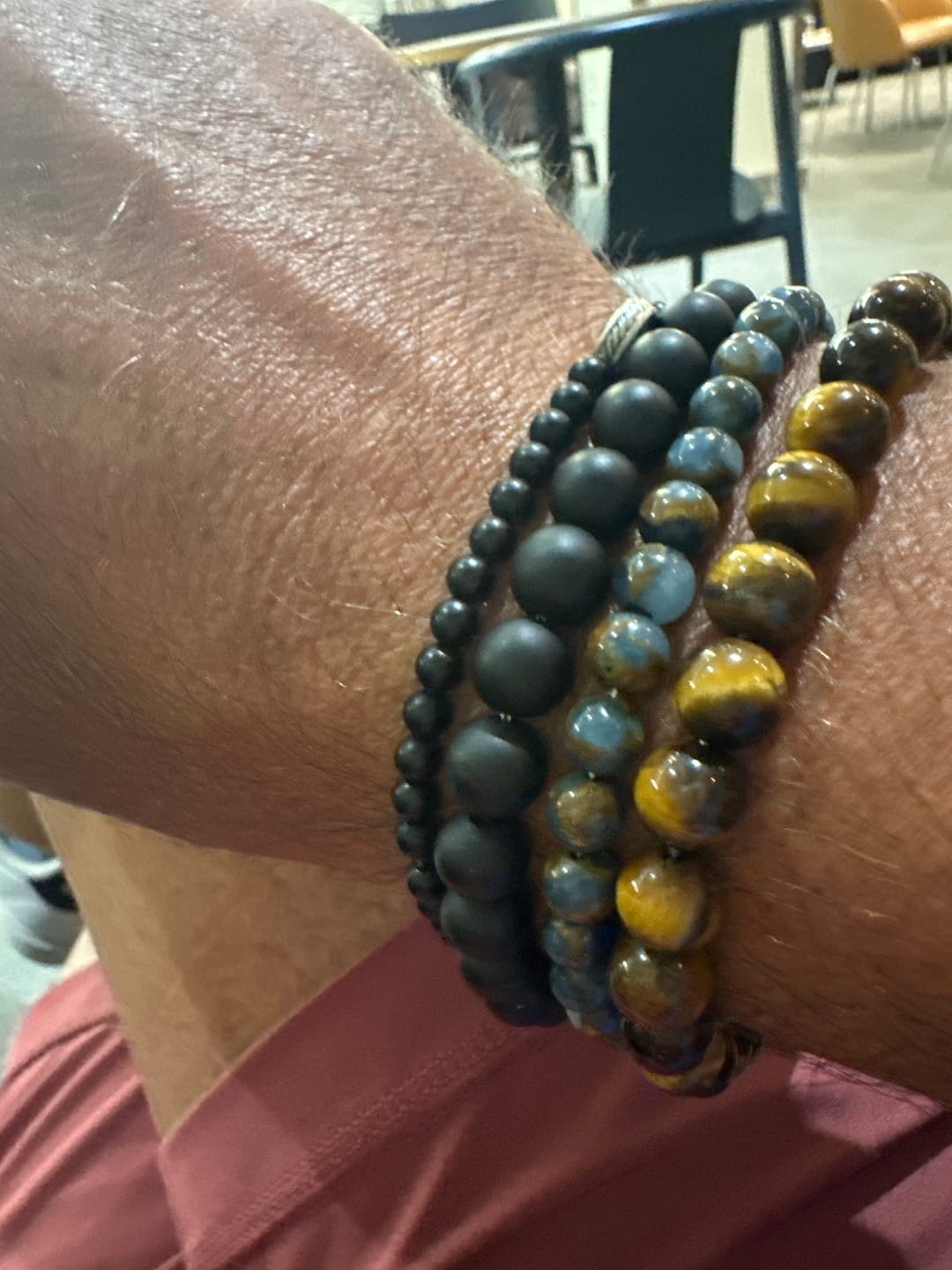 Customer photo review of 6mm Matte Clasp Bead Bracelet