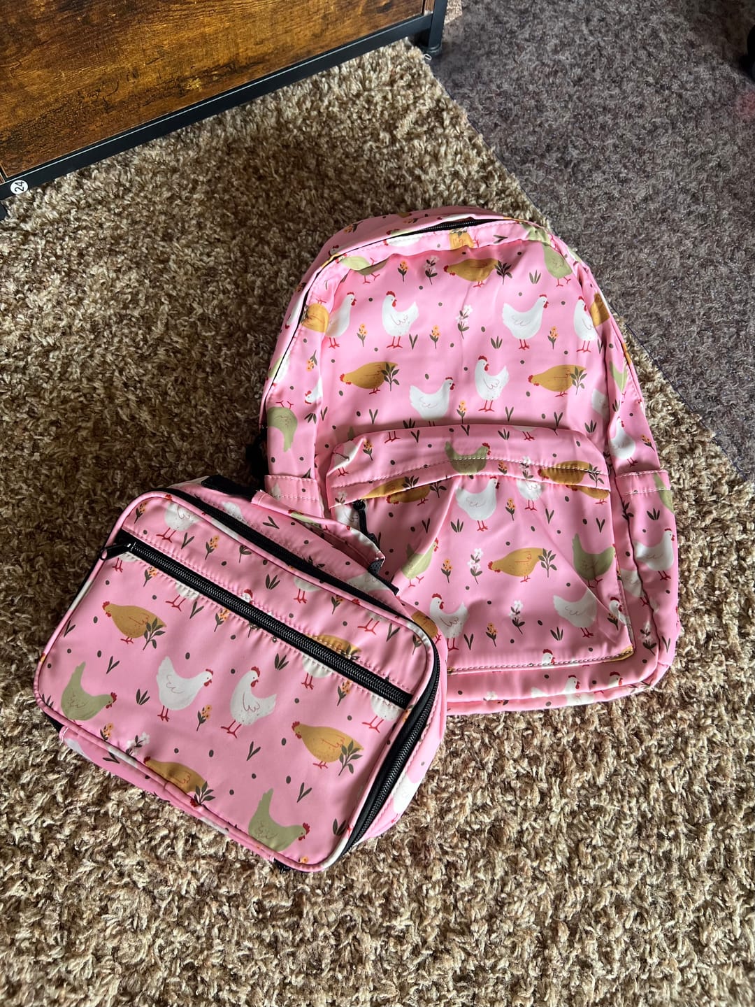 Customer photo review of Pink Cottage Chicken Lunch Bag *PREORDER*