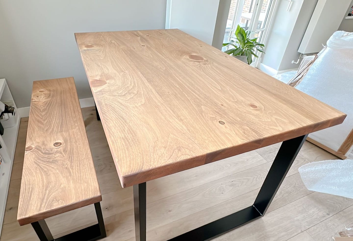 Customer photo review of Industrial Dining Table with Square Frame Leg