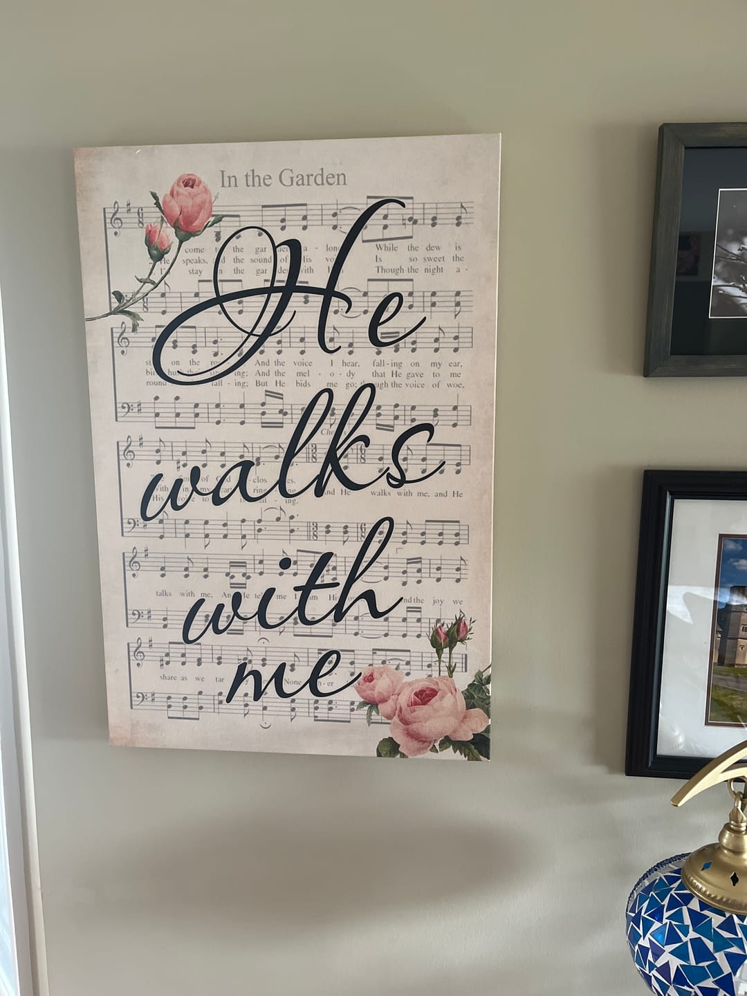 Customer photo review of He Walks With Me Wall Art Canvas Print