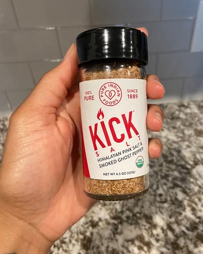 Customer photo review of KICK Salt - Himalayan Pink Salt & Smoked Ghost Pepper, Certified Organic - 4.5 oz