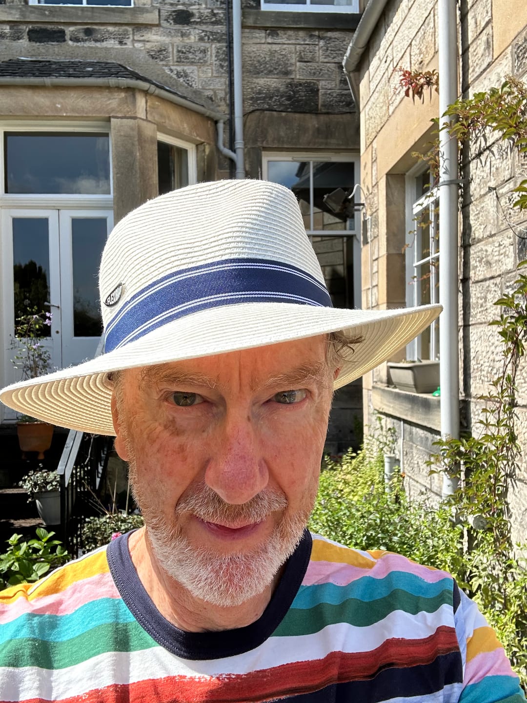 Customer photo review of Stripe Fedora Sun Hat