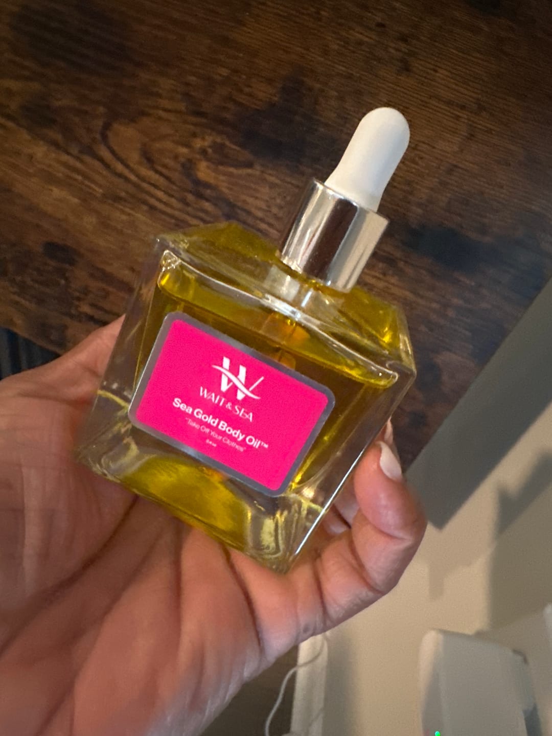 Customer photo review of Full Size Sea Gold “Take off Your Clothes” Body Oil