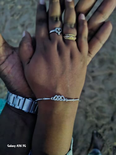 Customer photo review of Silver Zircon Triple Heart Bracelet