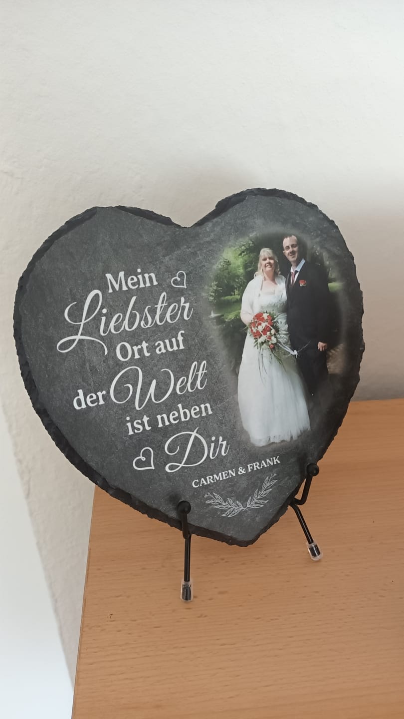 Customer photo review of Neben dir - Paar-Schieferherz