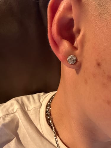 Customer photo review of MOISSANITE ROYAL STUDS.