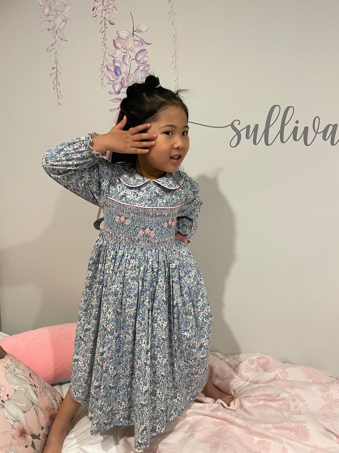 Customer photo review of Iris Handsmocked Dress