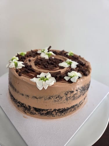 Customer photo review of double chocolate cake