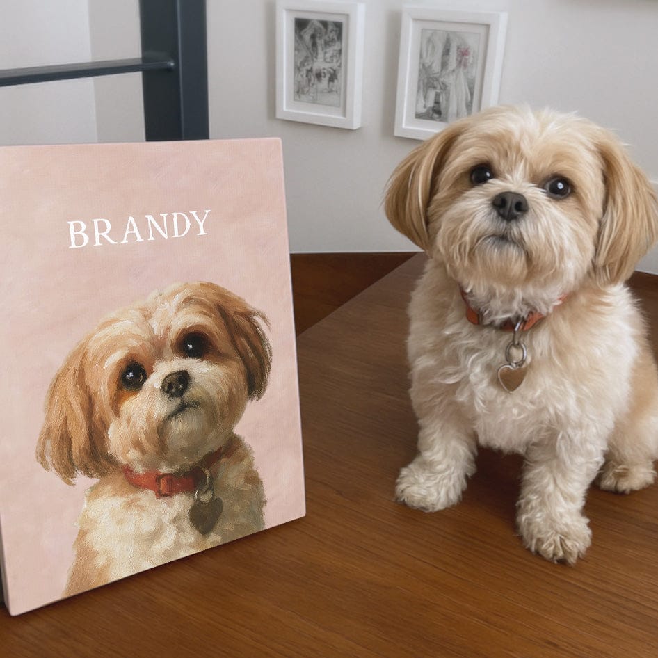 Customer photo review of Custom Pet Portrait Canvas Painting
