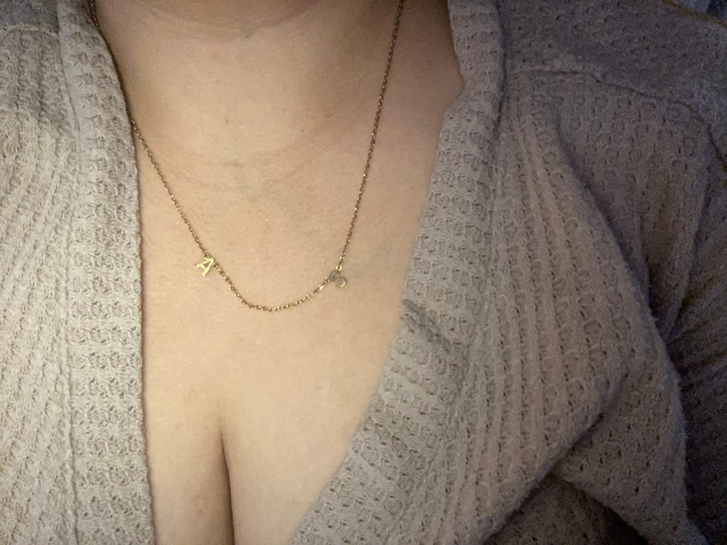 Customer photo review of The Original Initial Letter Necklace