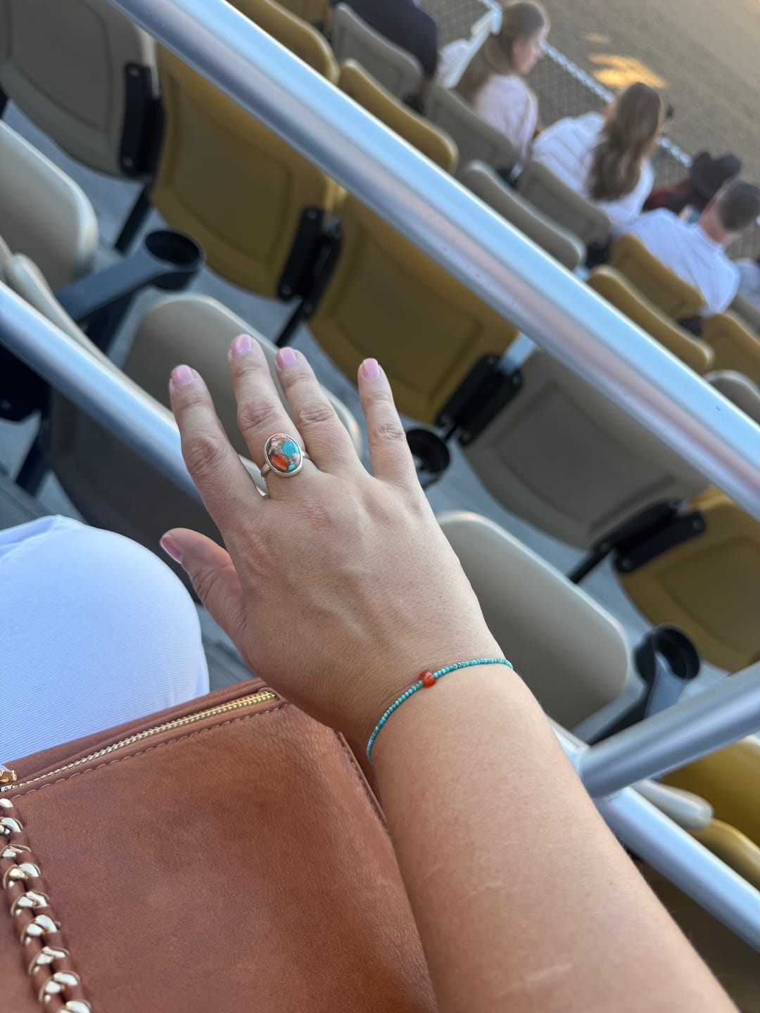 Customer photo review of Oyster Copper Turquoise Ring Sterling Silver