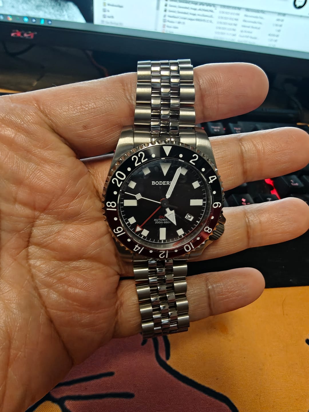 Customer photo review of ADMIRAL GMT - 200M Waterproof Titanium Automatic Diver Watch | Black