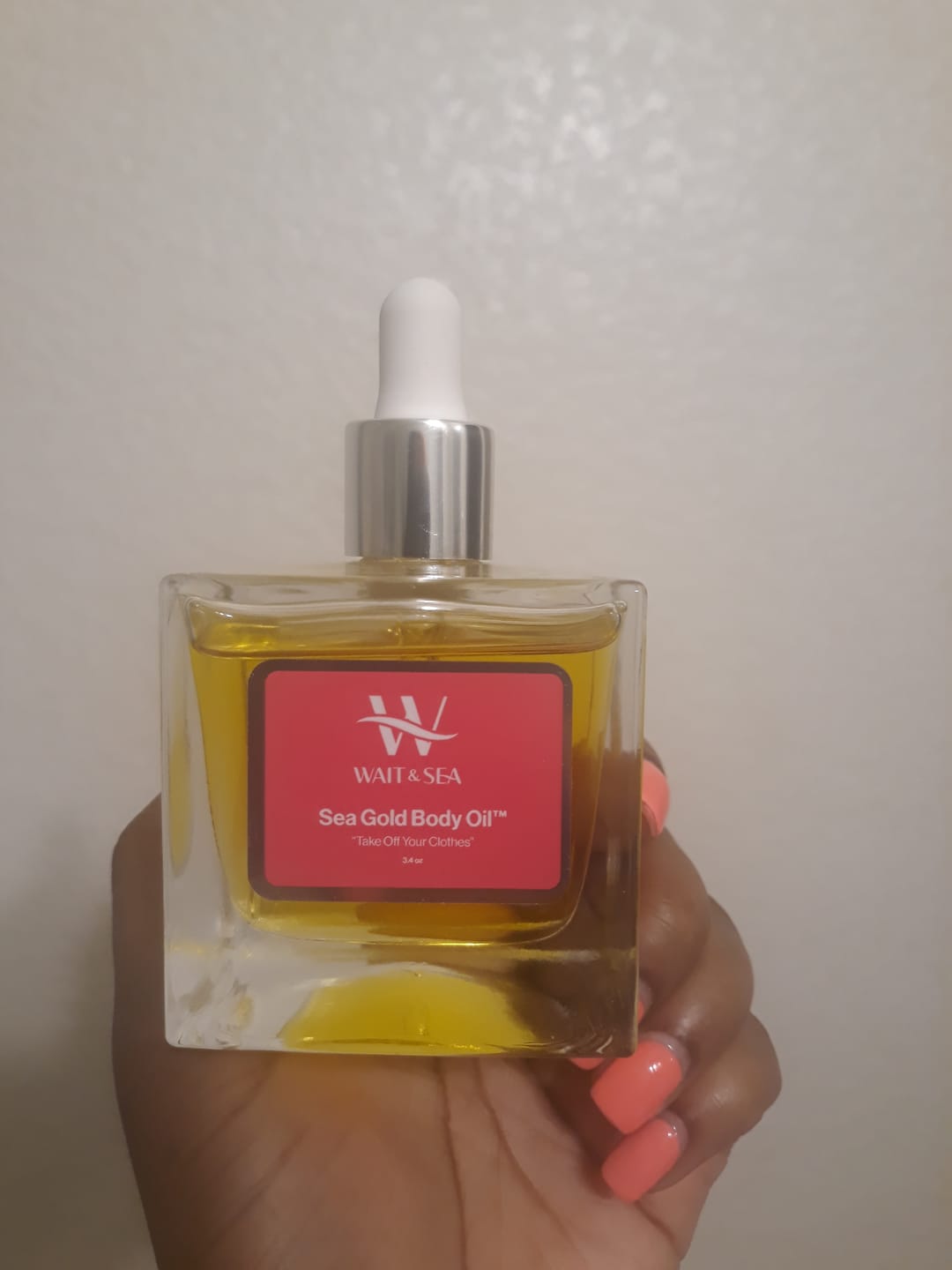 Customer photo review of Full Size Sea Gold “Take off Your Clothes” Body Oil