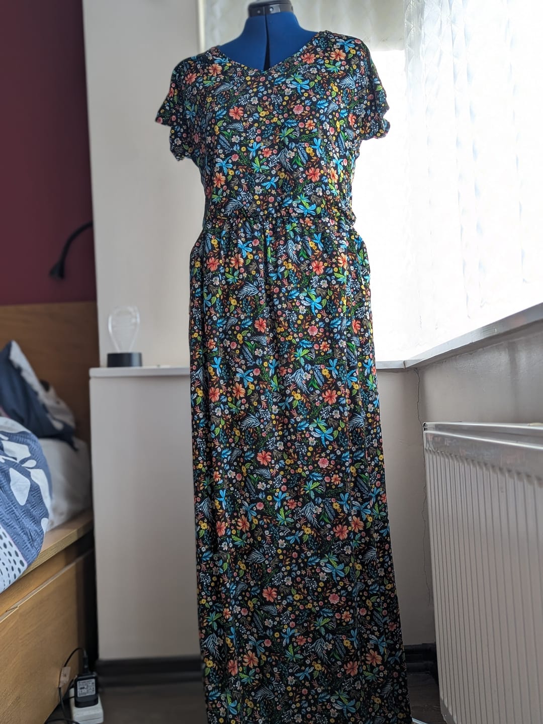 Customer photo review of Busy Floral on Black Bamboo Jersey Fabric