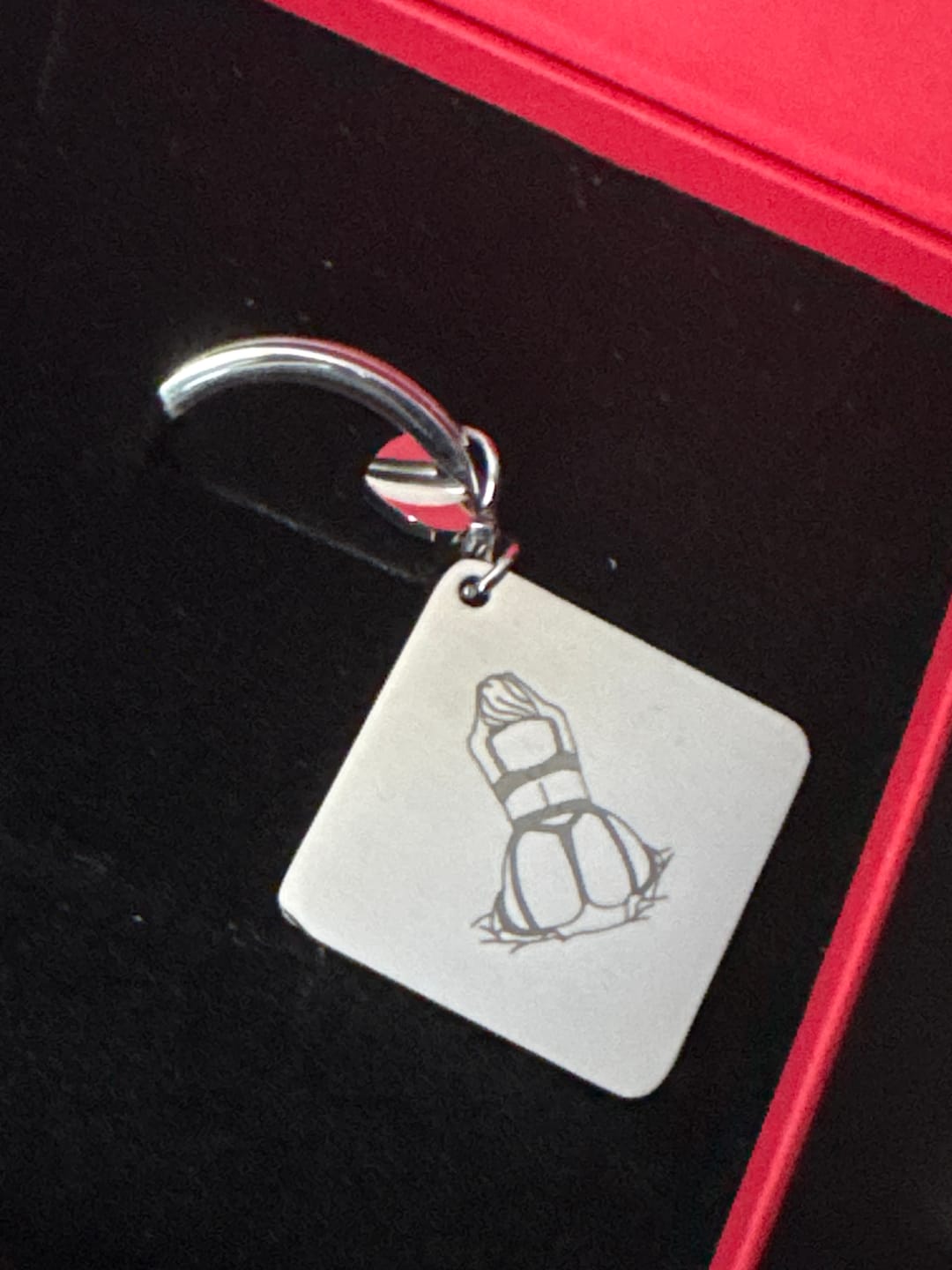 Customer photo review of Spicy Custom Engraved Photo Keychain