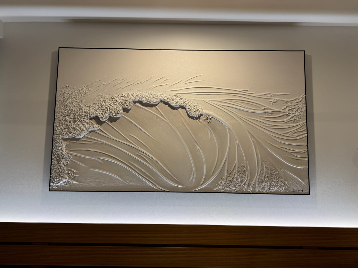 Customer photo review of Ocean And Sky Textured Painting Canvas #OS035