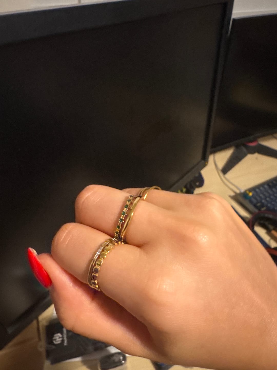 Customer photo review of Marissa Emerald Green Layered Ring