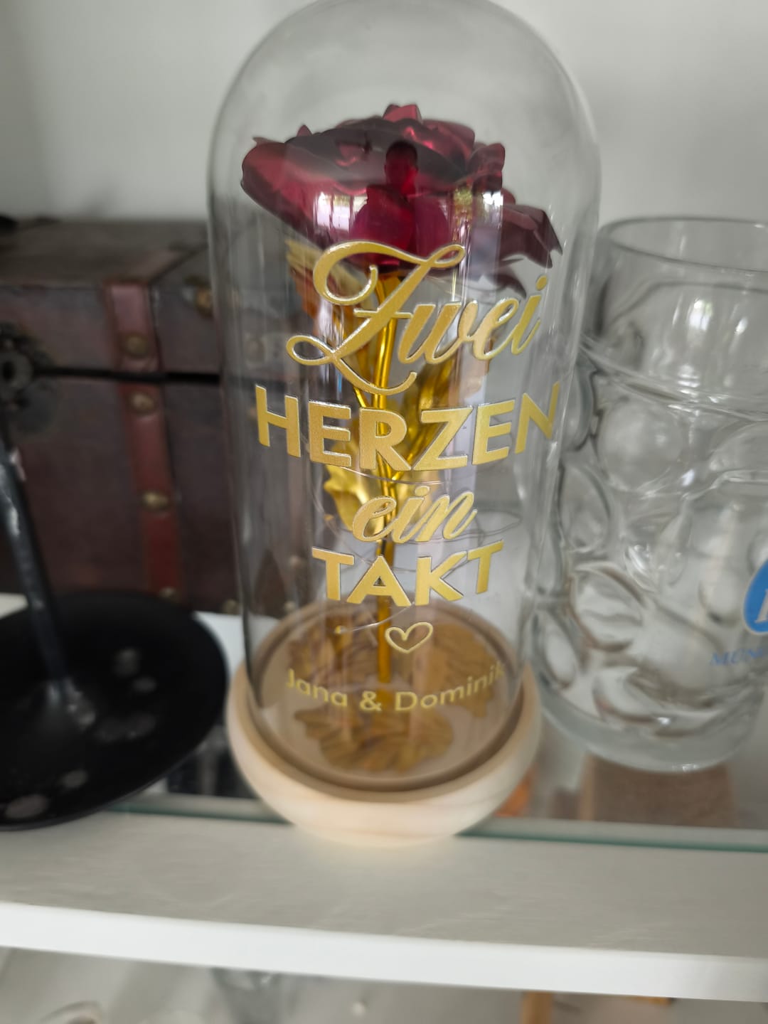 Customer photo review of Ich liebe dich - Paar-Goldene Rose