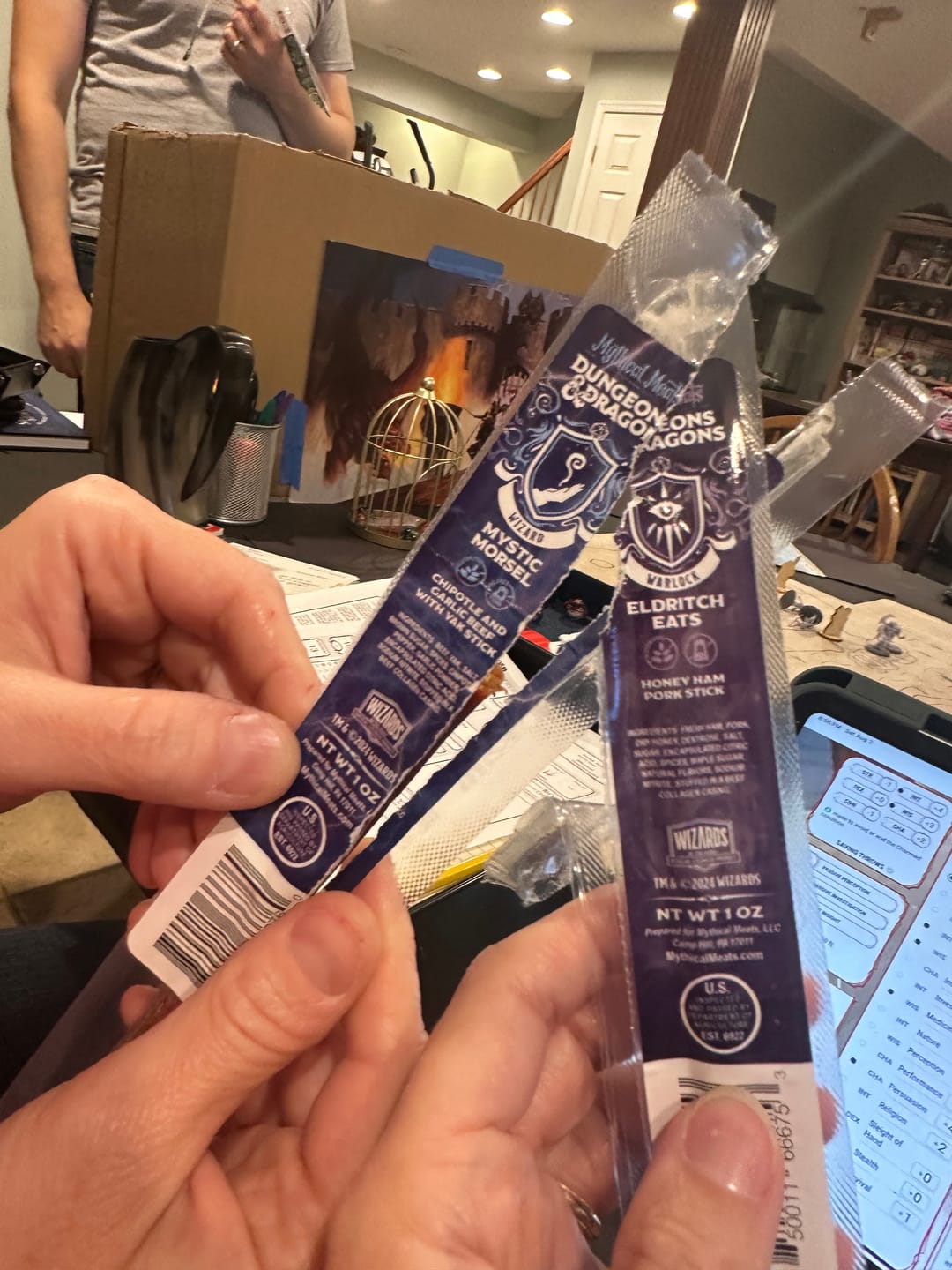 Customer photo review of DUNGEONS & DRAGONS Snack Sticks Variety Pack - Pack of 12 1 OZ. Exotic Game Snack Sticks