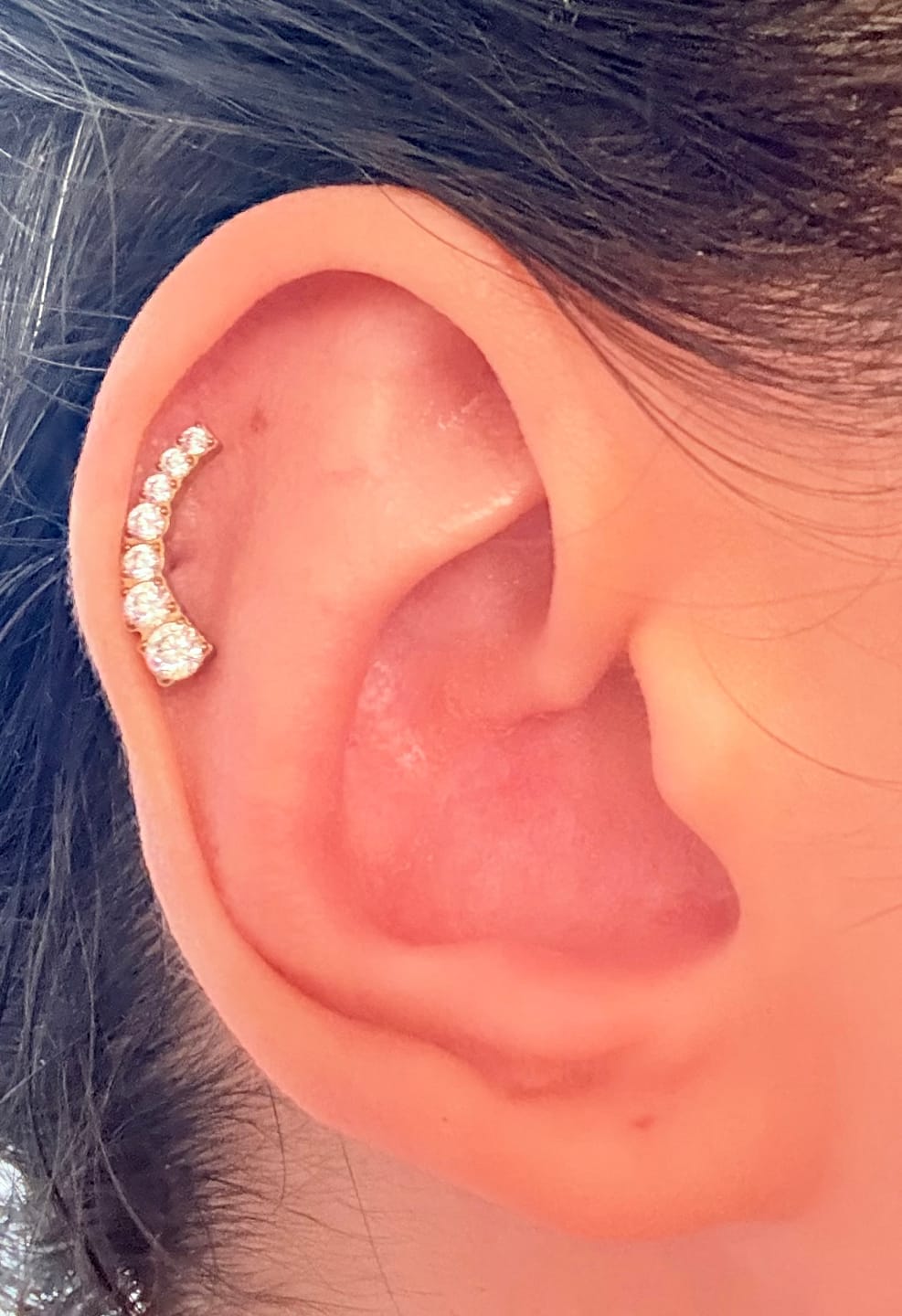 Customer photo review of Elegance Crystals Labret Piercing - Titan