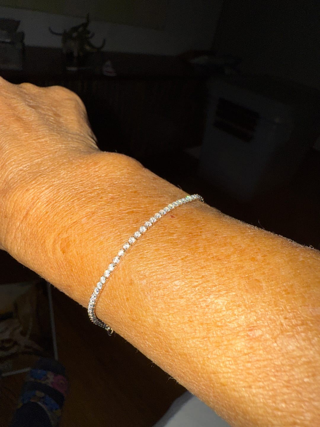 Customer photo review of Moissanite Micro Tennis Bracelet - 925 Silver - D Colour - VVS1