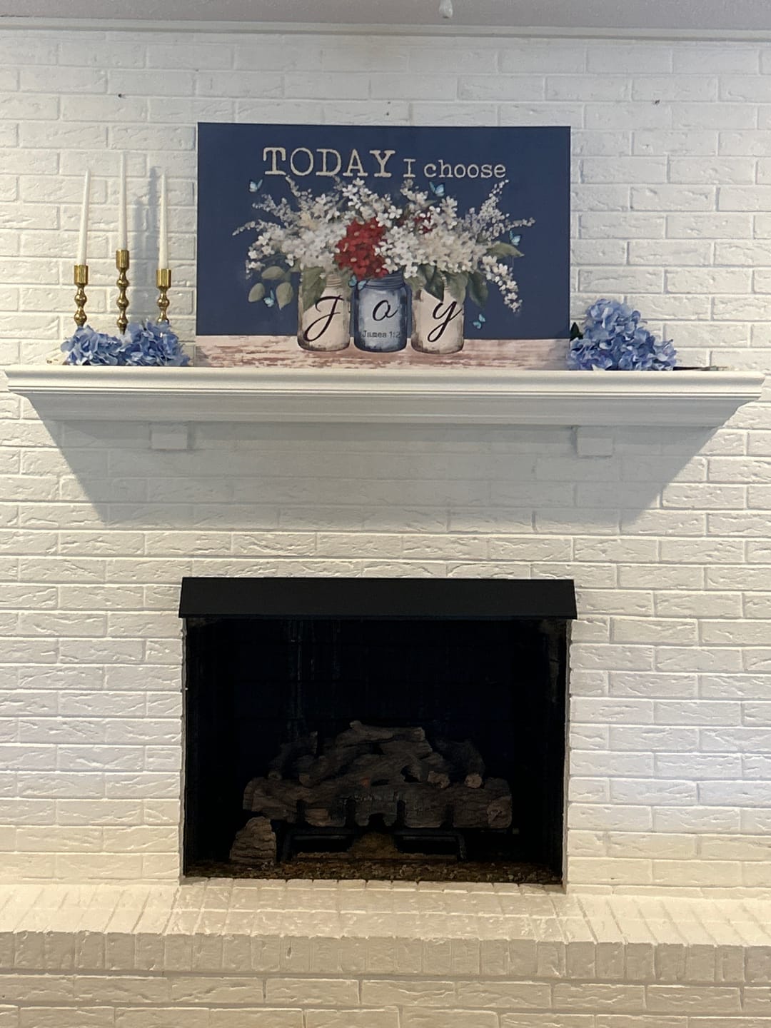 Customer photo review of James 1:2 Today I Choose Joy, Butterfly Flower Mason Jar, Wall Art Canvas Print
