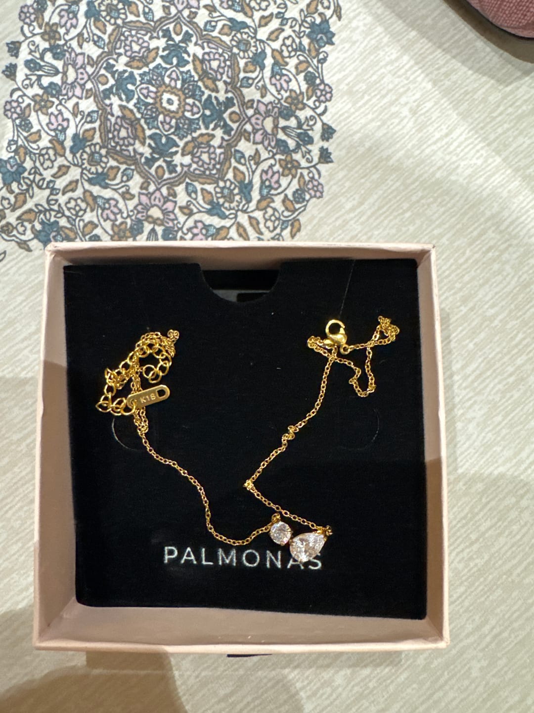 Customer photo review of Double Drop Delicacy Gold Chain Necklace