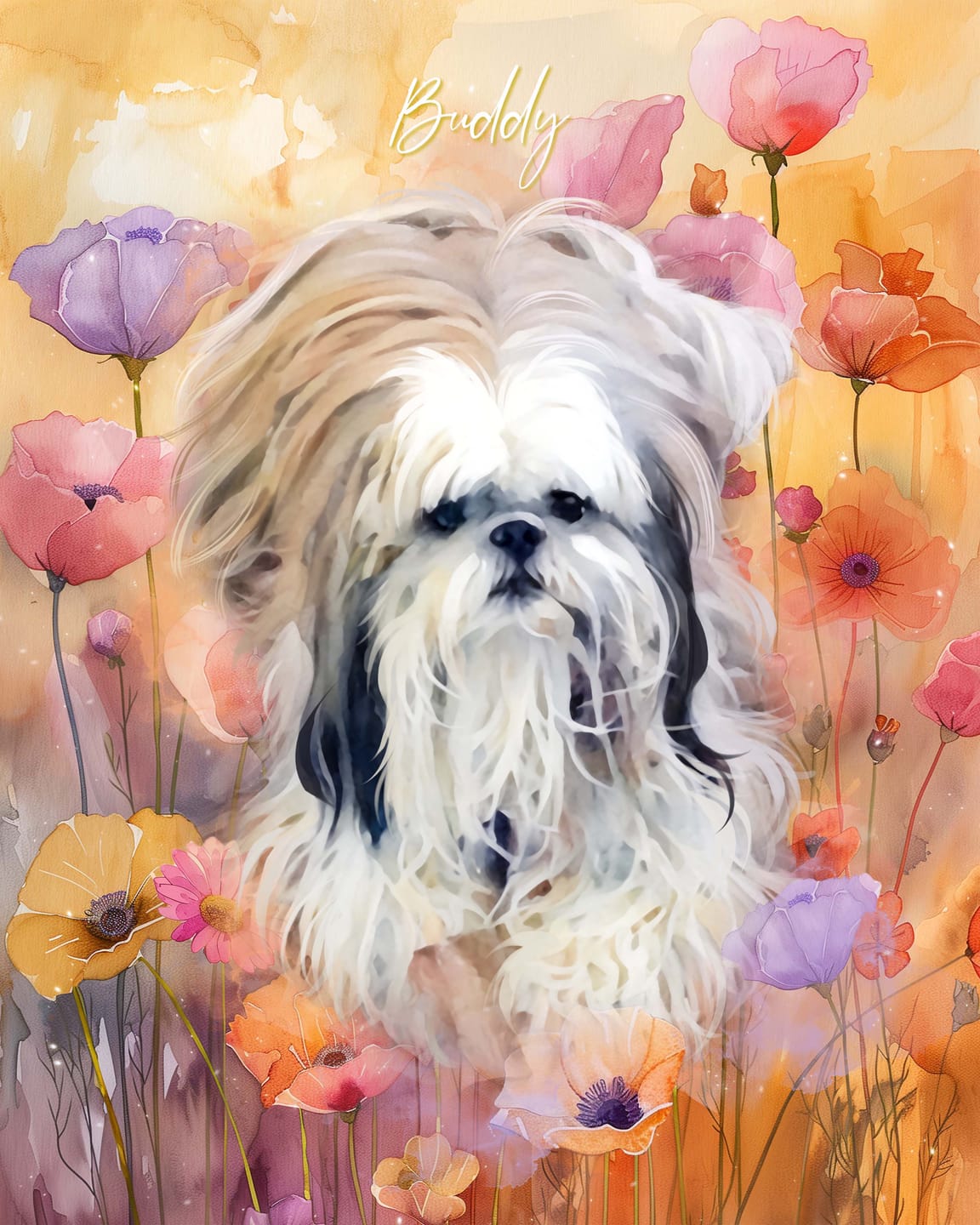 Customer photo review of Custom Watercolor Pet Portrait – BlossomTails