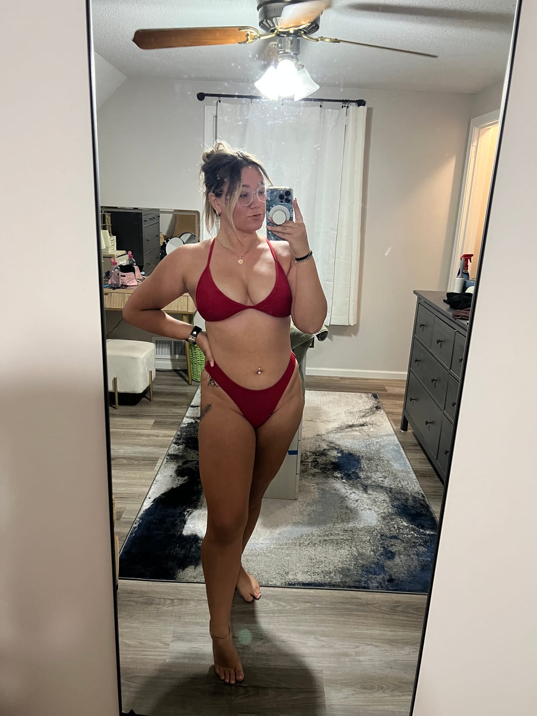 Customer photo review of JESSIE Scarlet Red Classic Bikini Bottoms