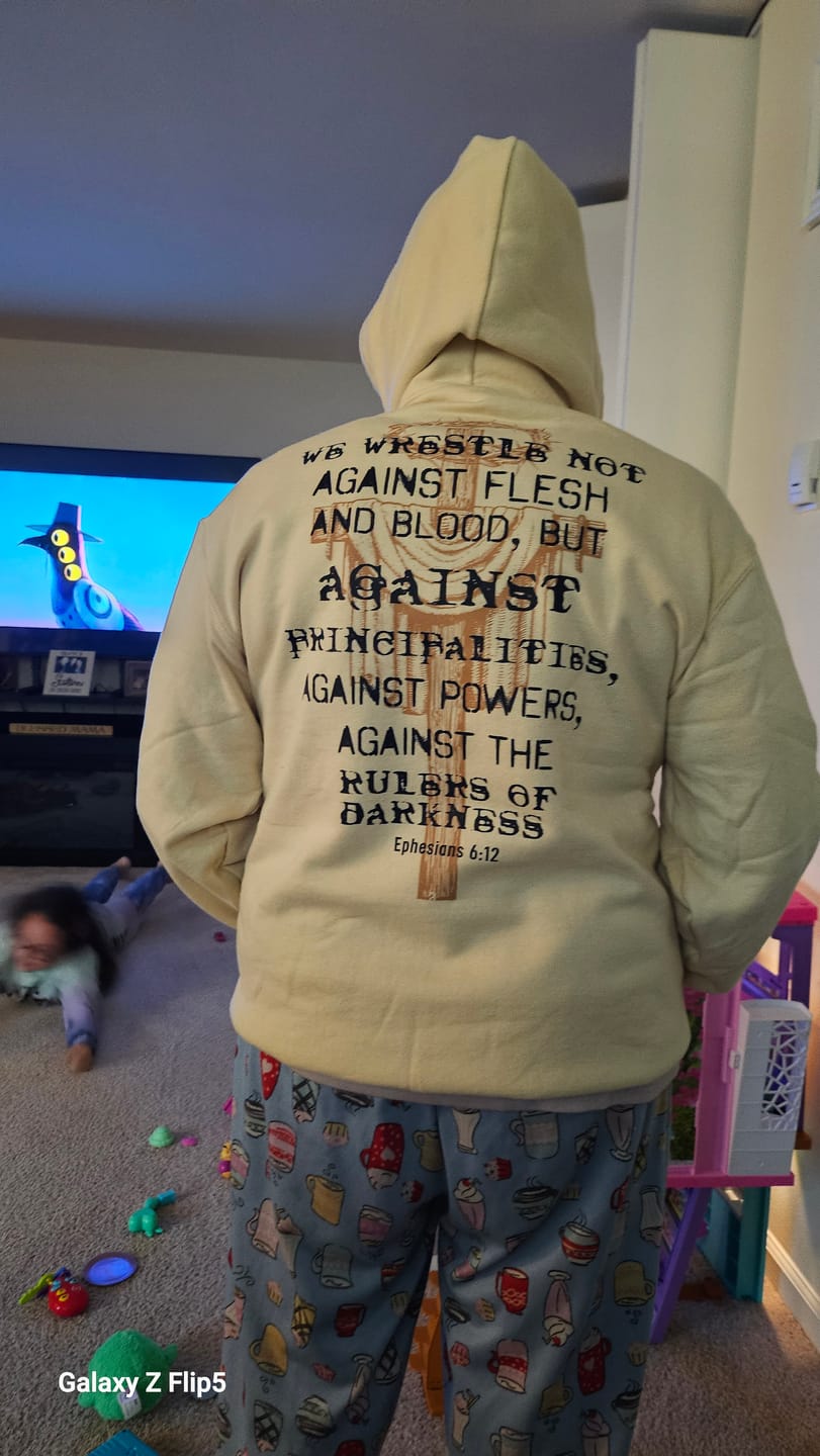 Customer photo review of The Rulers of Darkness Hoodie