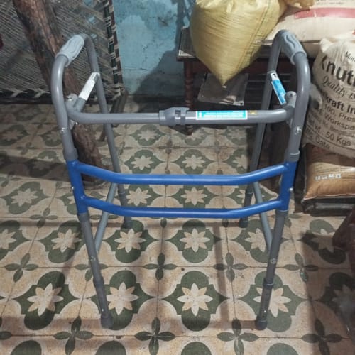 Customer photo review of Medipedic Walker Plain (Double Bar) | Mild Steel | Height Adjustable | Light Weight | Premium Grade Rubber Shoes & PVC Grip (Grey)