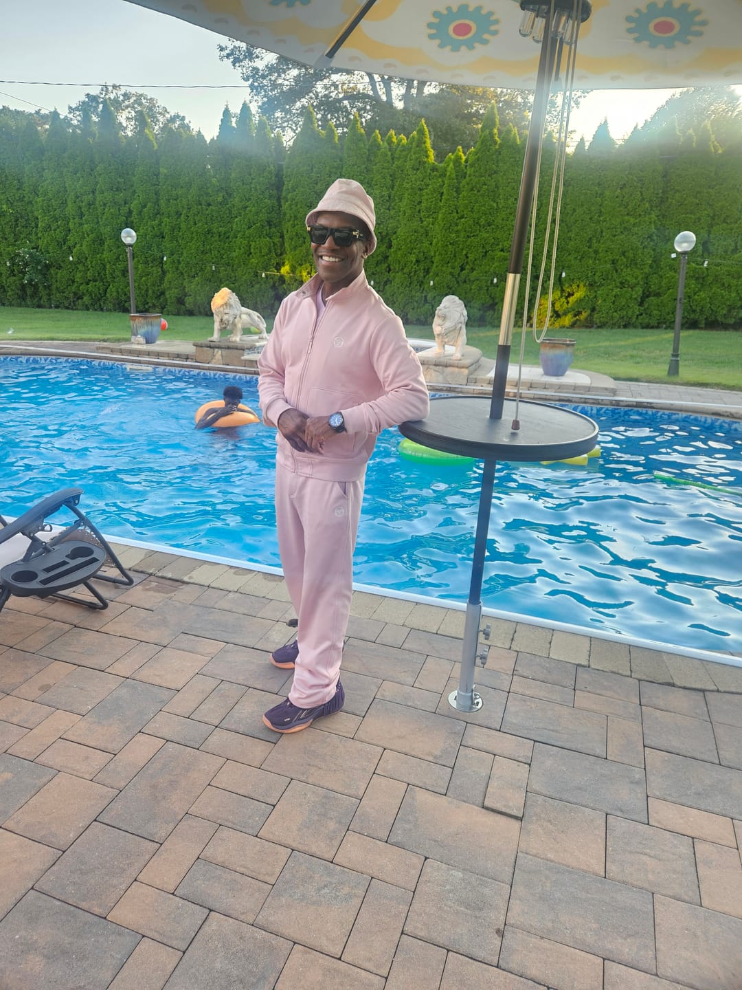 Customer photo review of Sandro Track Pant- Pale Mauve