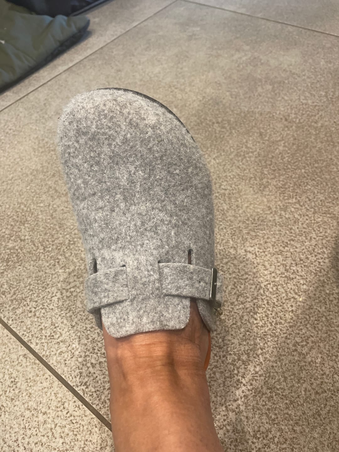 Customer photo review of Taro Recycled Felt Footbed Shoes
