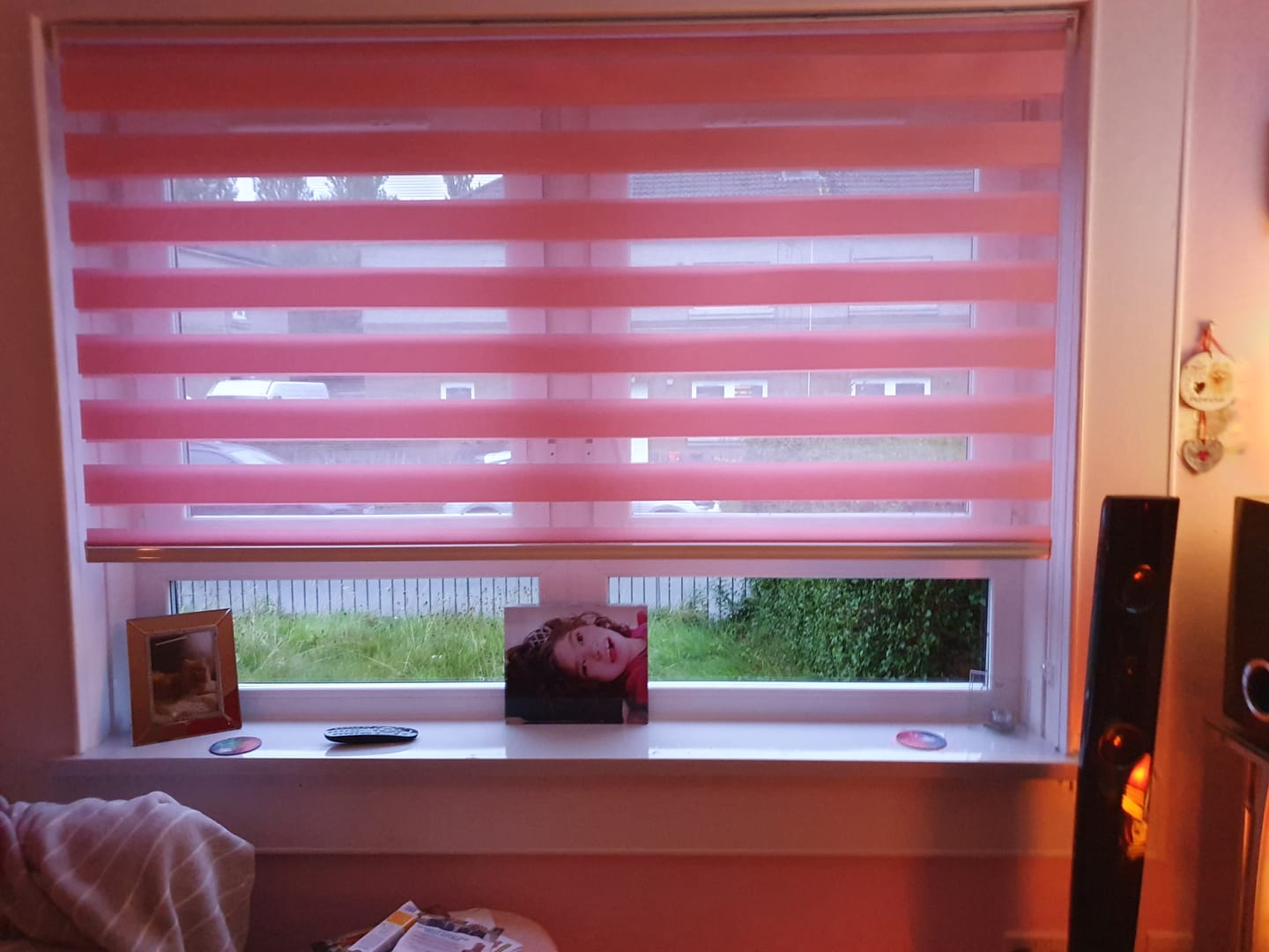 Customer photo review of Bliss Candy Pink Day & Night Blinds