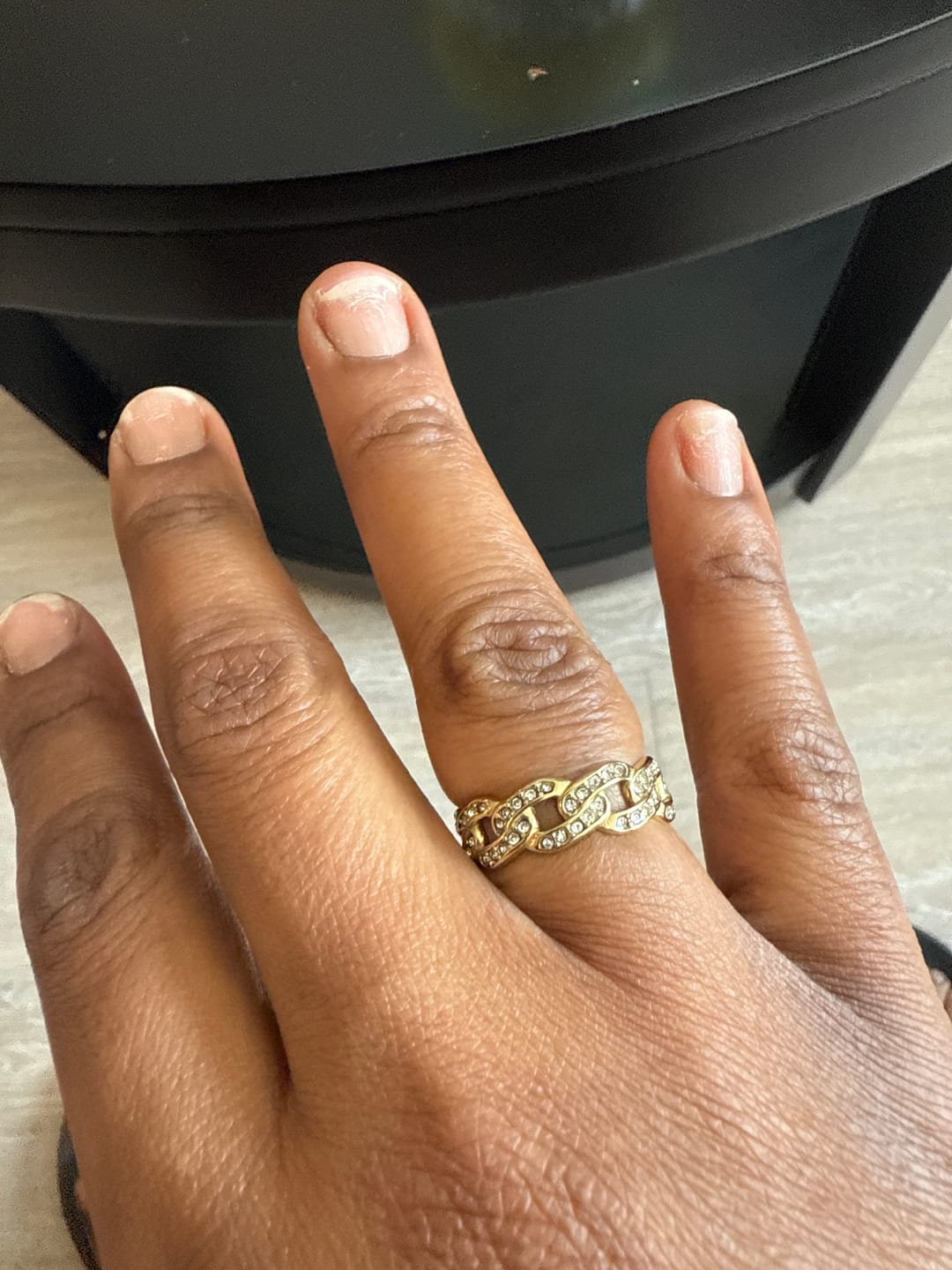 Customer photo review of Iced Cuban Link Ring
