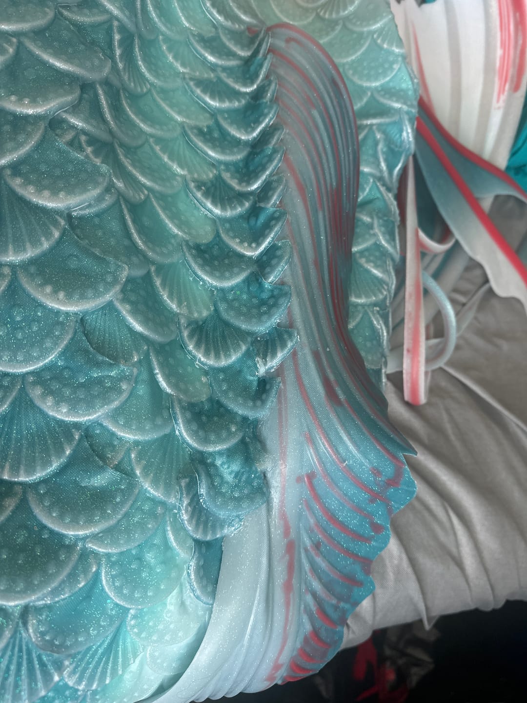 Customer photo review of Osamu Series Ultra-Light Silicone Mermaid Mermaid Tail Green White 70