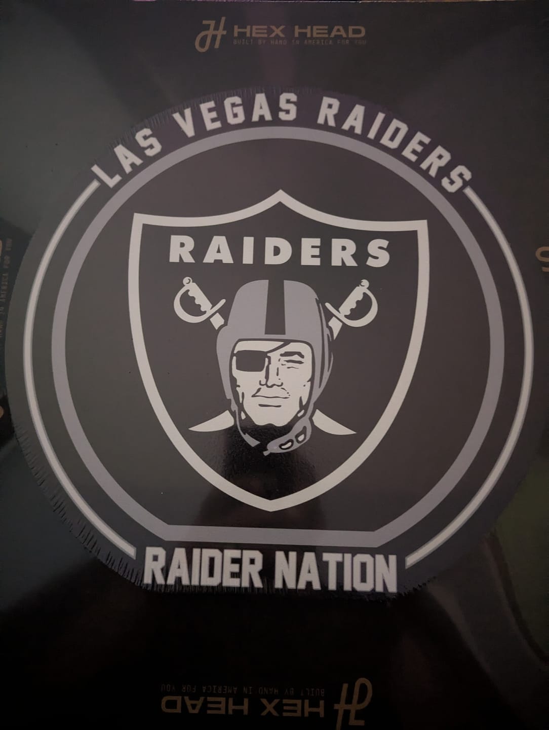 Customer photo review of VARSITY Collection- Single Layer Las Vegas Raiders Metal Wall Art