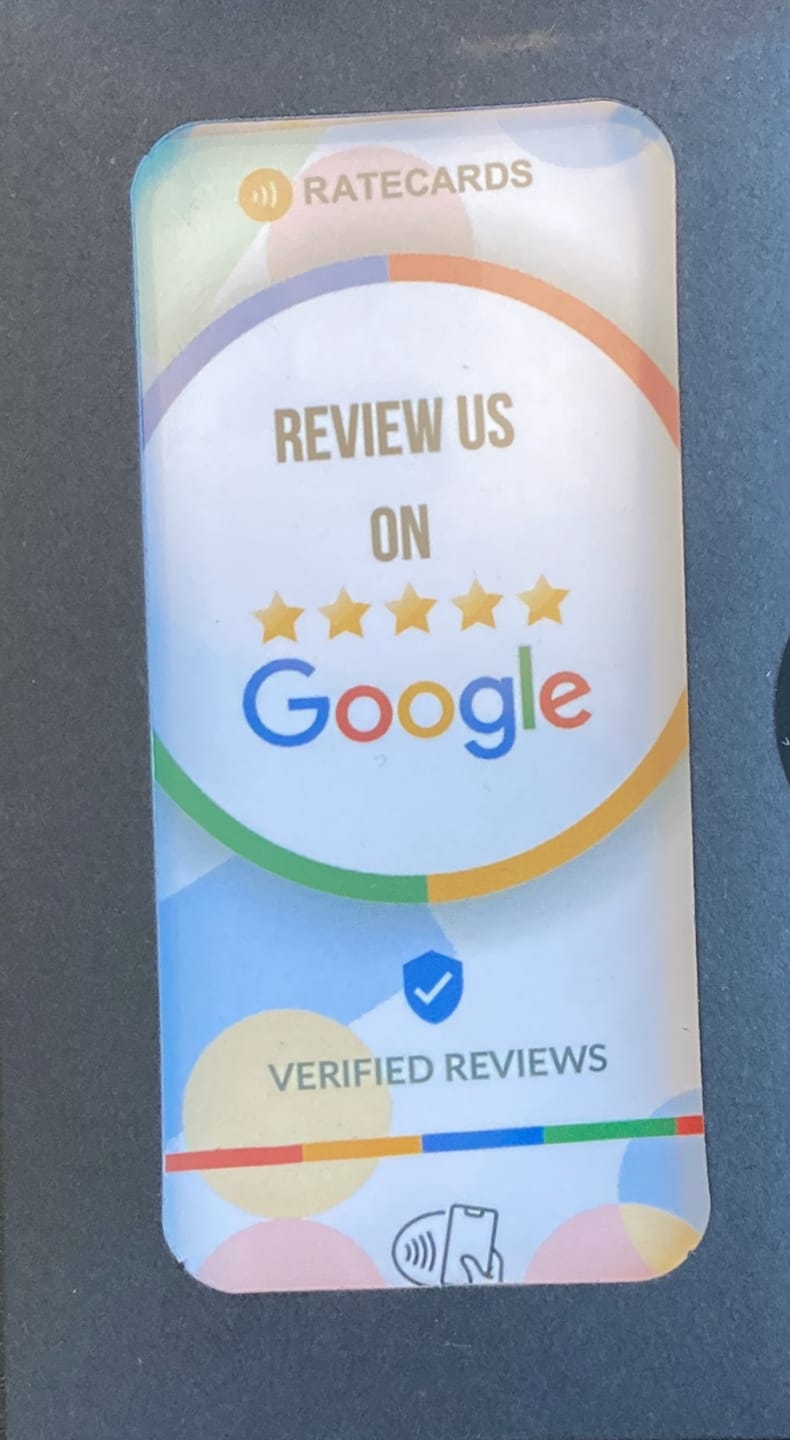 Customer photo review of Google Review Card - RATECARDS™