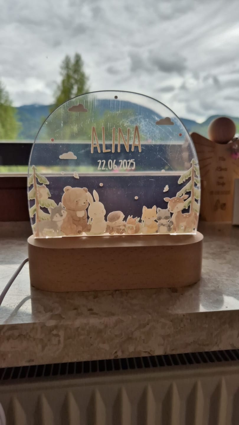 Customer photo review of Nachtlicht Kinder personalisiert - Niedliche Waldtiere
