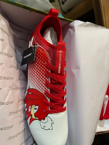Customer photo review of Knuckles the Echidna Football Cleats - by Phenom Elite